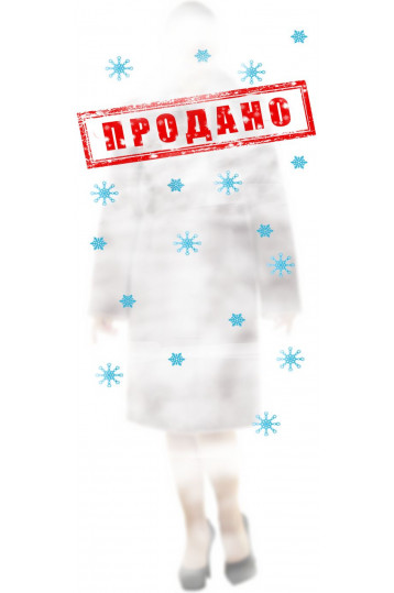 Шуба из мутона средней длины с норковым воротником